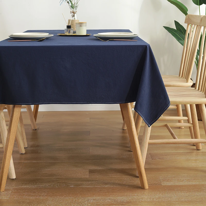 Solid Color Cotton Tablecloth Home Kitchen Dining Table Cover Hotel Tablecloth Rectangular Table Cloth Wedding Party Decoration