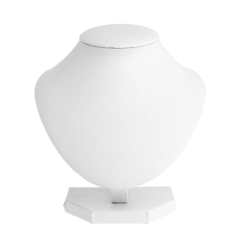 

Faux Leather Mannequin Necklace Chain Jewelry Bust Neck Display Stand Holder New