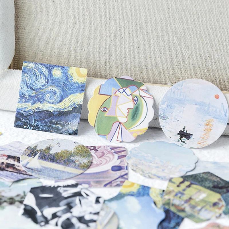 46pcs/lot Art Gallery Decorative Adhesive Stickers School Stationery Papeleria Craft DIY Scrapbooking Sticker Gifts|Канцелярские