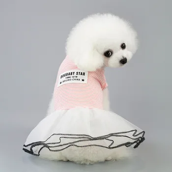 

Pawfect Pet Dog Clothes Dress Sweety Teddy Puppy Wedding striped lace party clothing For Dog Small Medium Dogs Pet Accessories