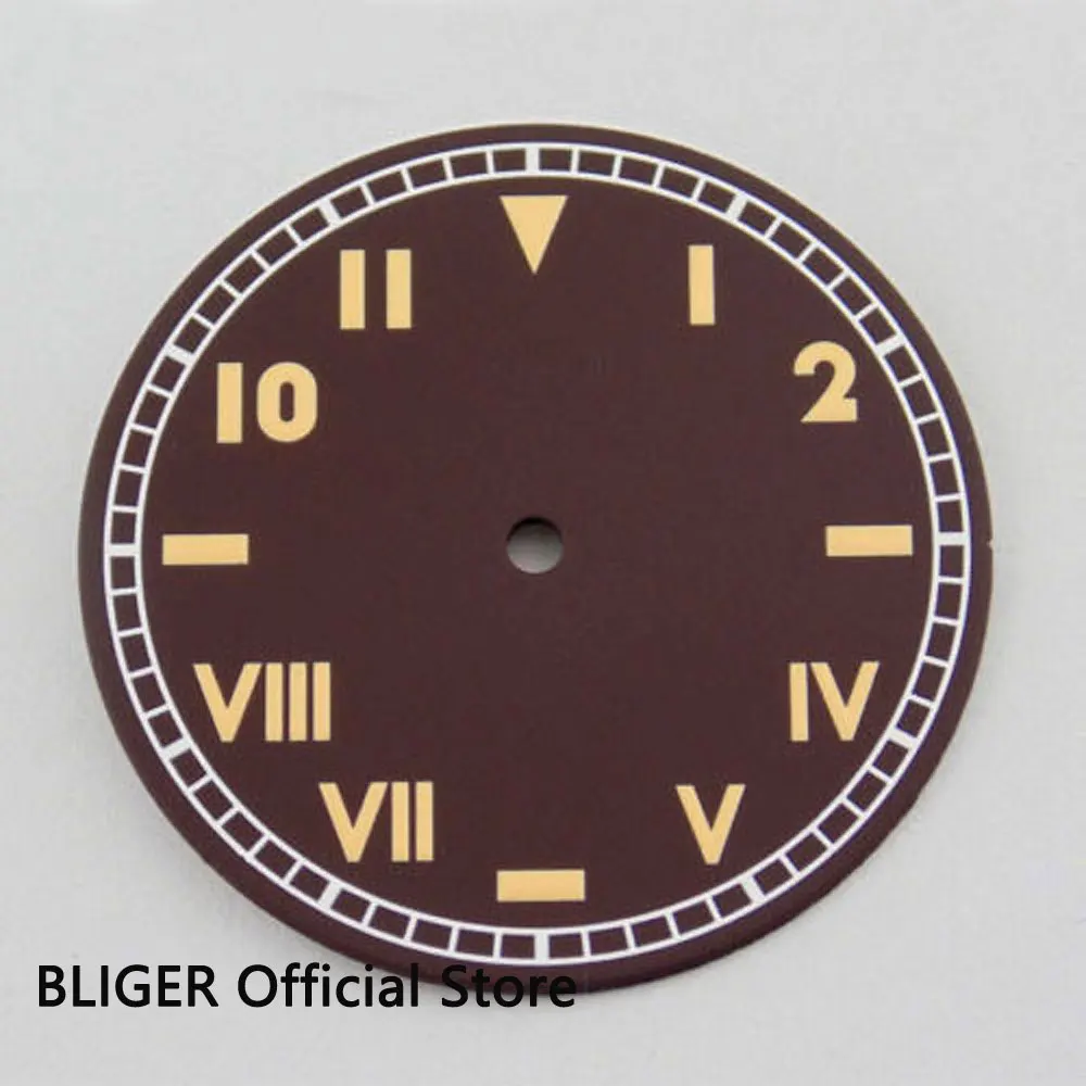 38.9MM Coffee Sterile Dial Roman Arabic Numerals Watch Fit For ETA 6497 Hand-Winding Movement D50 | Наручные - Цена: 