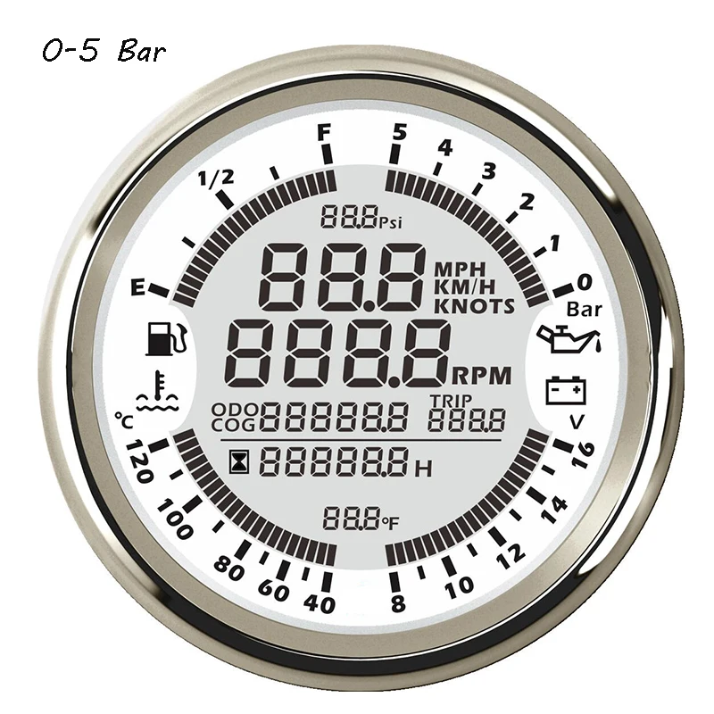 Датчик gps Спидометр 6 в 1 Многофункциональный давление масла Температура воды вольтметр измеритель уровня топлива подходит для мотоцикла автомобиля лодки