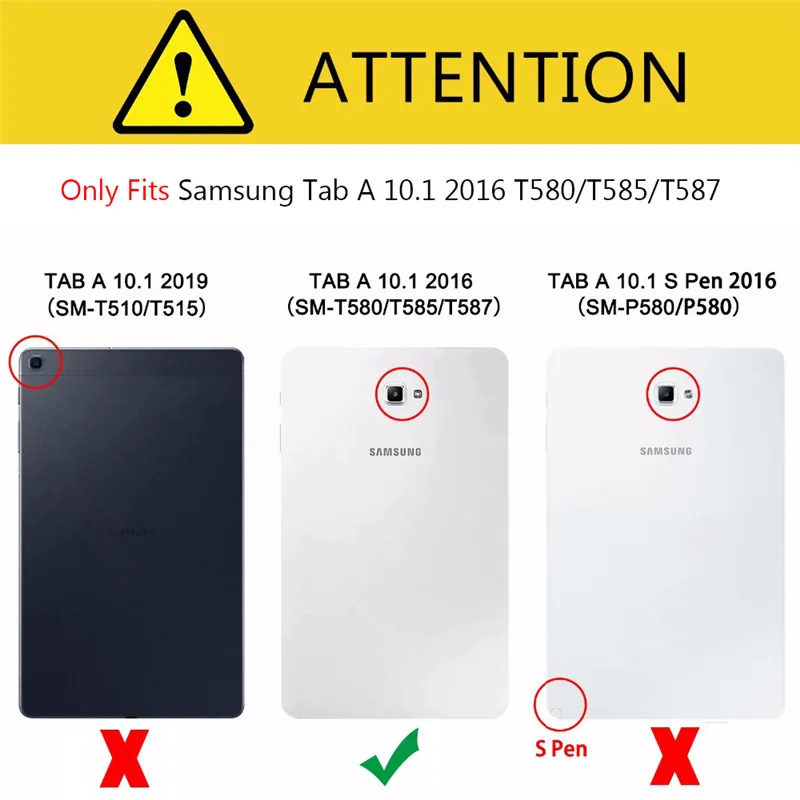 Чехол с Bluetooth клавиатурой для Samsung Galaxy Tab A A6 10 1 дюйма 2016 см T580 T585 Магнитный съемный