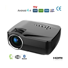 Android 4.4 Wifi Bluetooth Mini LED Portable Projector Home Theater Projector 1200Lumen Support Miracast Airplay AC3 Projector