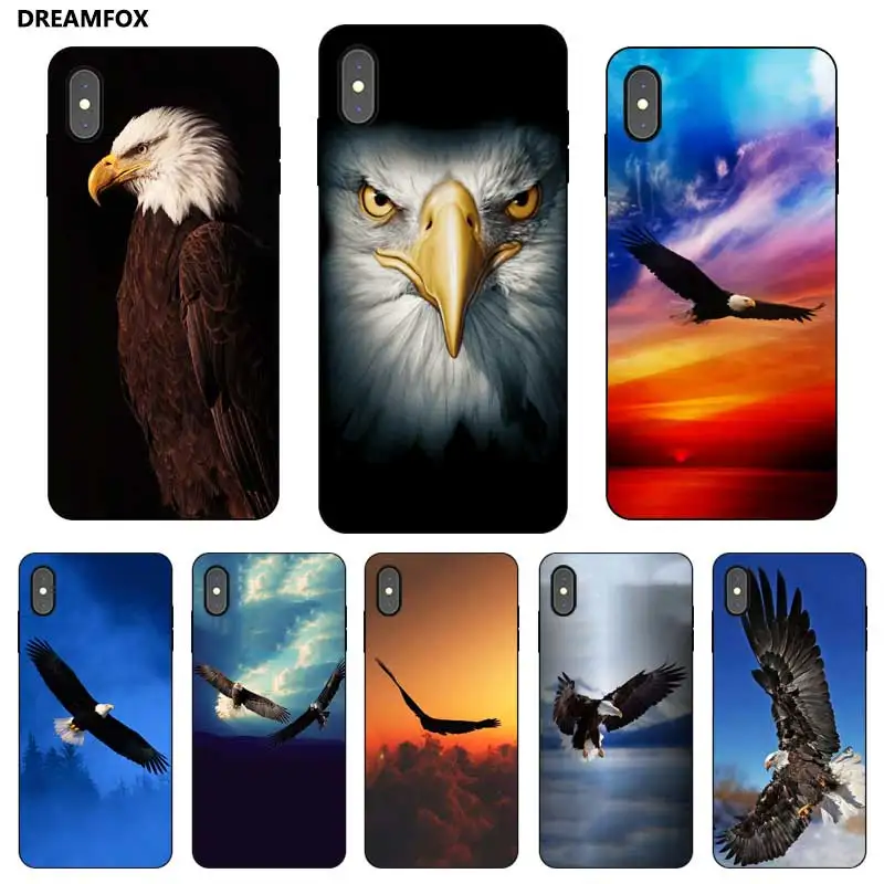 P063 Орел черный силиконовый чехол для Apple iPhone 11 Pro XR XS Max X 8 7 6 6S Plus 5 5S SE |