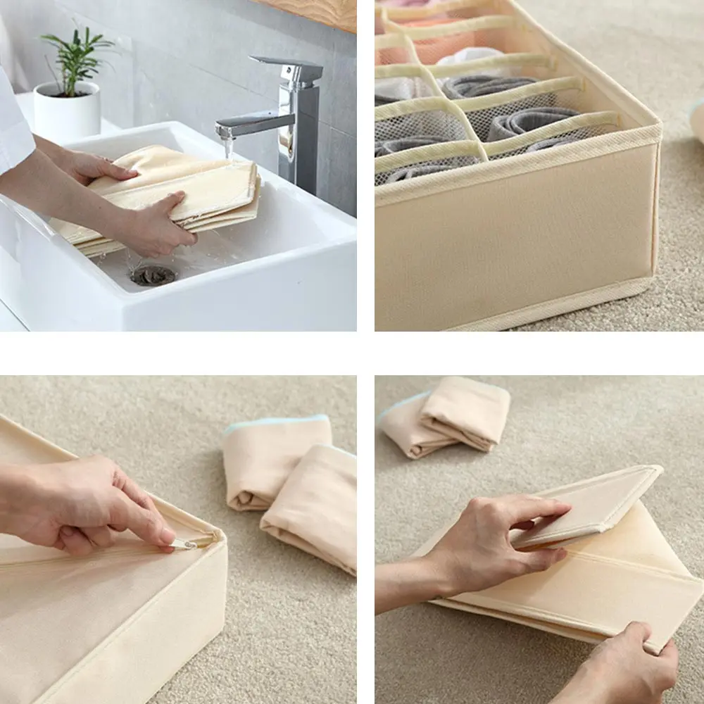 Home Storage Washable Scarfs Socks Bra Organizer Storage Box Drawer Closet Organizers Boxes For Underwear Bra