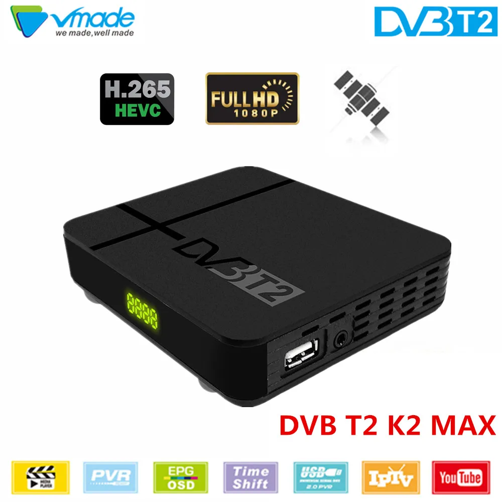 Vmade DVB-T2 K2 full HD 1080P Digital Terrestrial tv receiver DVB T2 MAX support H.265 YouTube with RJ45 LAN TV Tuner | Электроника