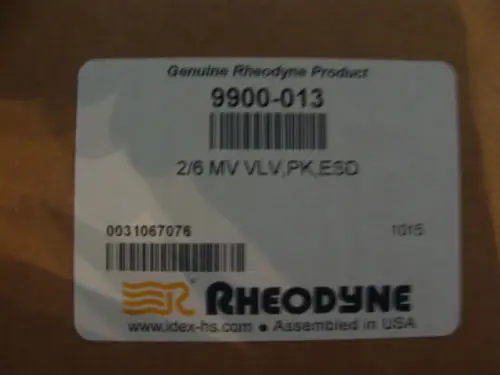 

For RHEODYNE Valve 2 Position 6 Way TSTD Item No. 9900-013