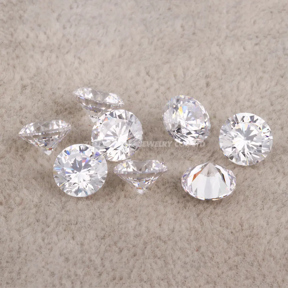 500pcs/lot 3A 3.0-5.5mm White CZ Stones Round Brilliant Cut Clear Cubic Zirconia Stone Synthetic Gems For Jewelry