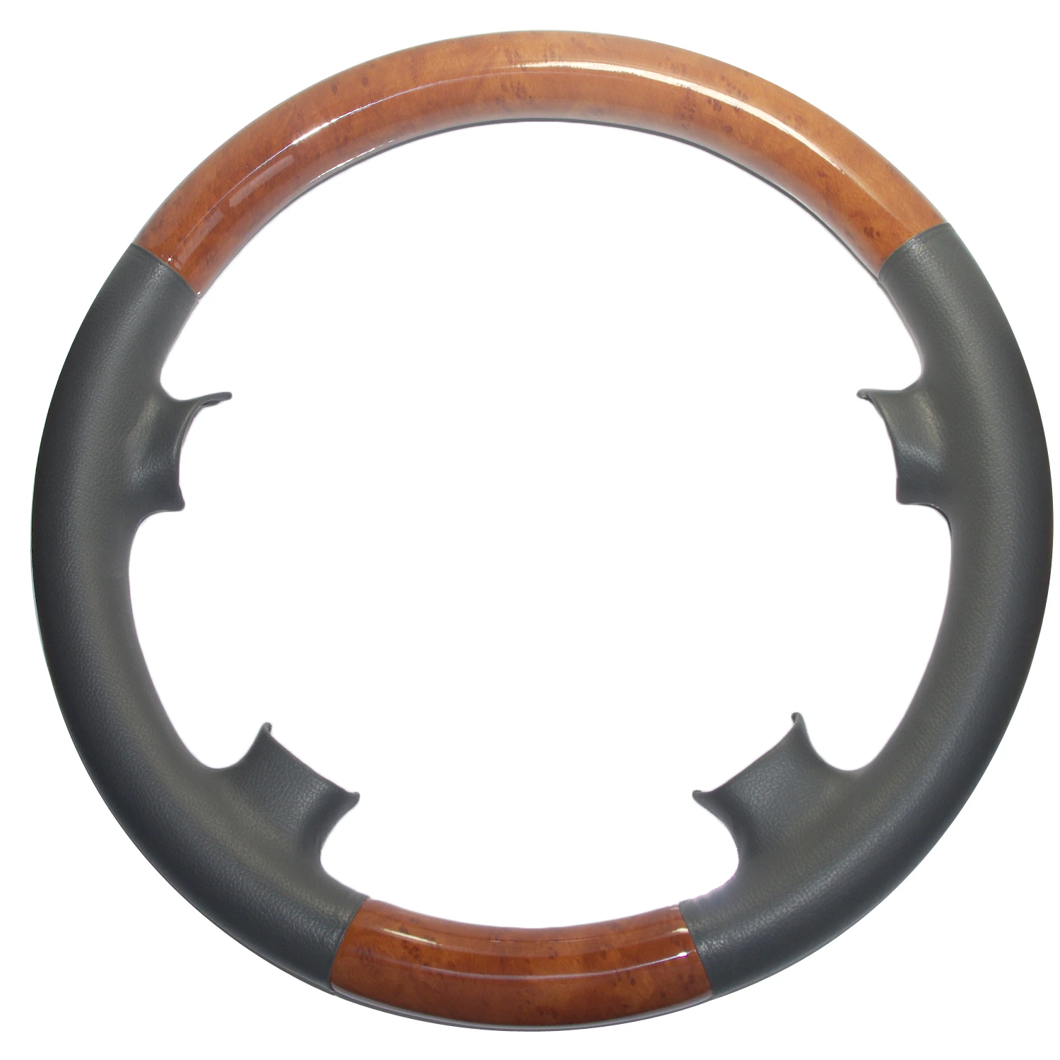 

Dark Gray Leather Ligth Brown Wood Steering Wheel Protector Cover Trim for Mercedes Benz 00-02 W210 S210 E 97-02 W208 C208 CLK