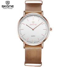 С 7 ремешком! SKONE ультратонкие модные повседневные парусиновые и мужские часы с кожаным ремешком женские роскошные брендовые кварцевые часы Relogio Mascalino