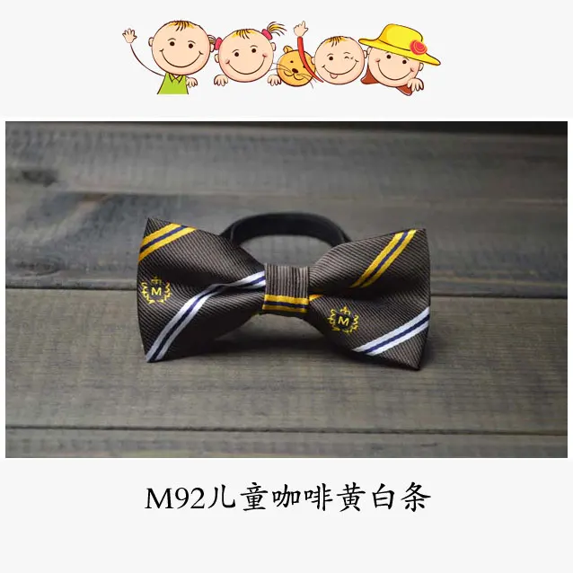 Классический Детский галстук-бабочка для мальчиков и девочек, Детский галстук-бабочка, модный однотонный галстук мятного, красного, черного, белого цветов - Цвет: M92