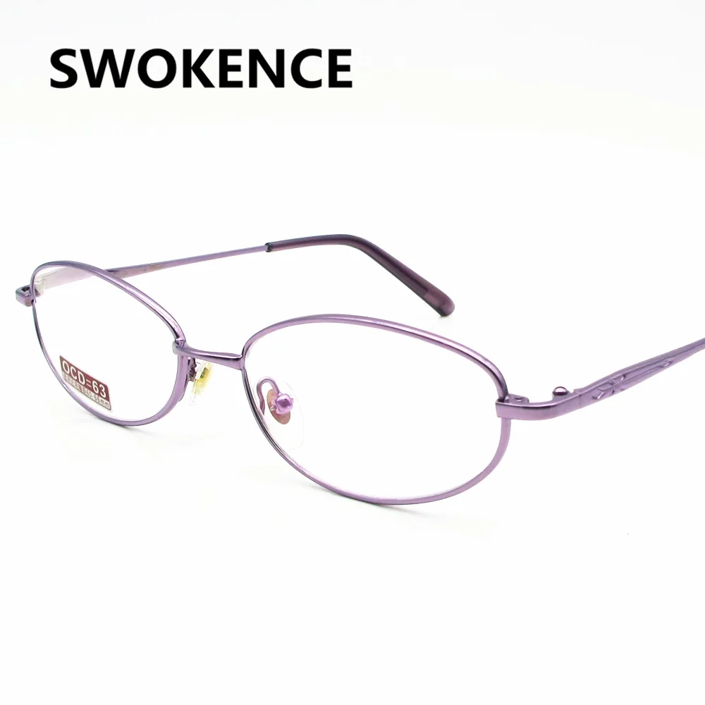 SWOKENCE High end Elegant Reading Glasses Women Men Alloy Ellipse Frame