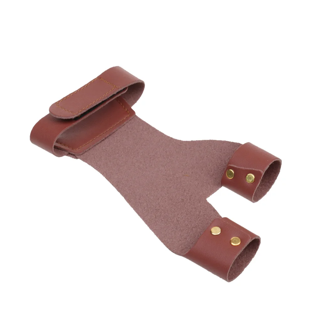 1 Pcs Cow Leather Left Hand 2 Finger Archery Protector Glove Safety Gear Guard for Bow Shooting Hunting Target Accessories