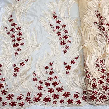 

FolaSade Latest French Lace Fabric 2019 Beautiful Embroidered African Tulle Lace Fabric With Stones For Party Dress TZ996