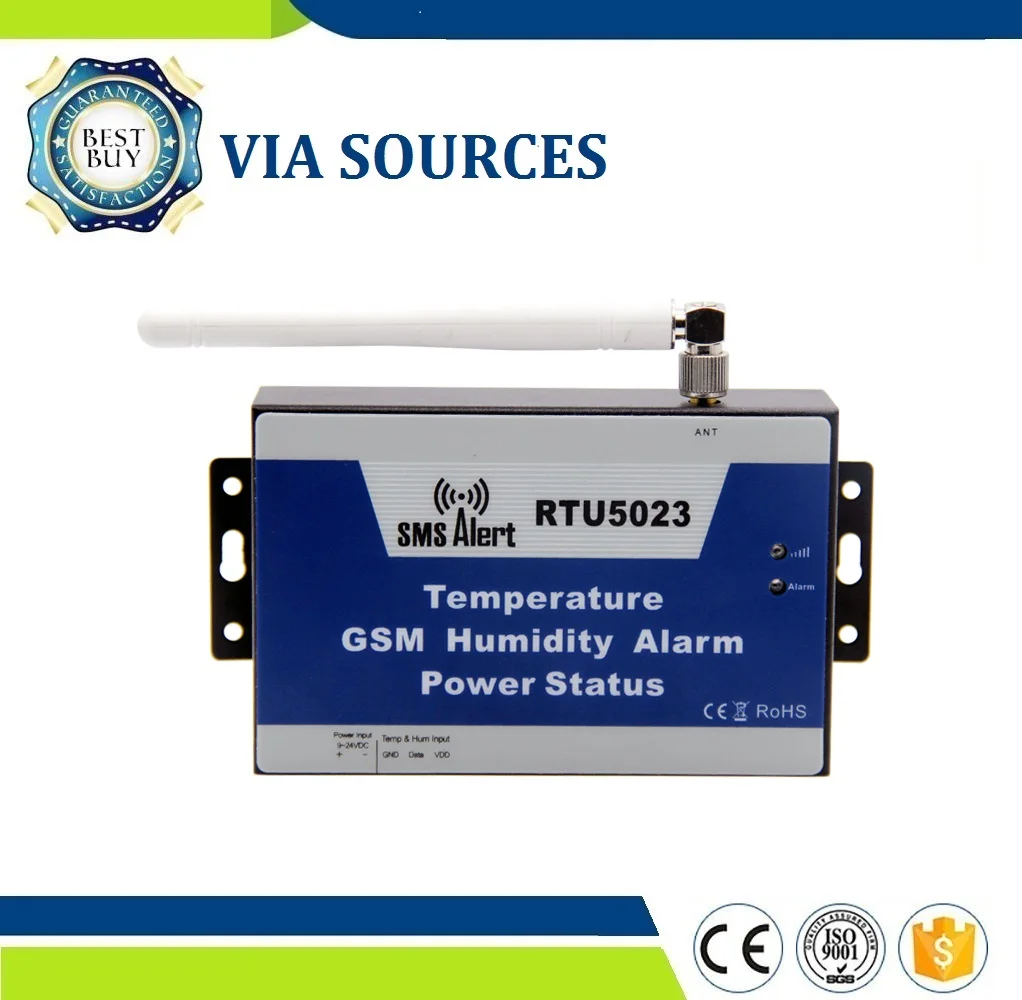 RTU5023 GSM SMS Environment Alarm Remotely Monitoring Onsite Temperature Humidity Sensor Power Status By Wireless GSM Network