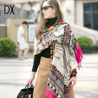 Luxury Brand Plaid Cashmere Winter Woman Poncho Scarf Female Oversized Blanket Wrap Wool Cape Women Pashmina Shawls and Scarves
