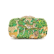 Роскошные свадебные вечерние сумочки для женщин вечерняя сумочка бриллианты Модные животные джунгли зоо расшитая кристаллами сумочка-клатч кошелек с кристаллами