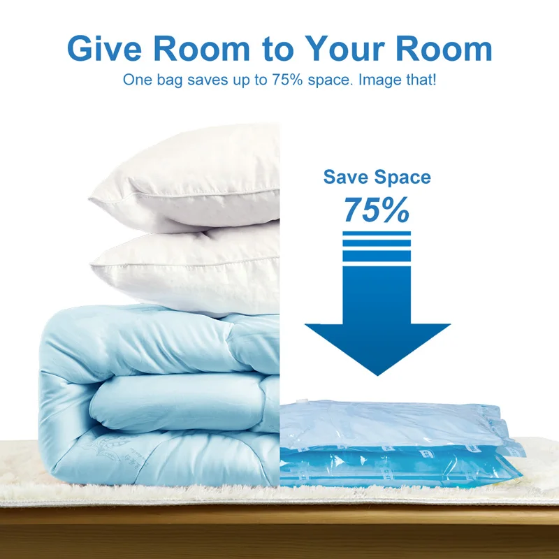 8 قطع أكياس مكنسة ل صندوق تخزين ملابس حقيبة خزانة الملابس منظم صغيرة كيس للغلق بسحاب البلاستيك الفضاء إنقاذ ضغط حقيبة