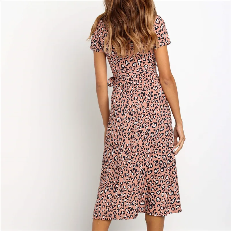Aachoae Summer Long Dress 2020 Print Boho Wrap Beach Dress Sexy Side Split Elegant Bodycon Long Party Dress Sundress Vestidos