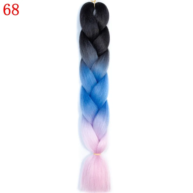 LISI HAIR Jumbo Braids Ombre long Synthetic Braiding Hair Blonde Pink Blue Grey multiple colour 100g 24 inches - Цвет: M1b/27#