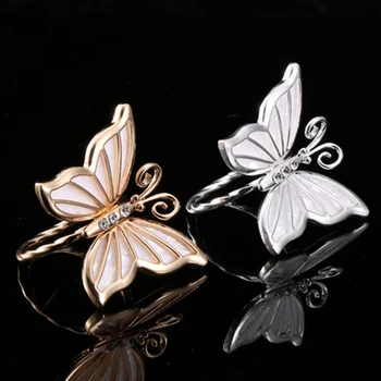 

Party Decoration Butterfly Wedding Gold Metal Napkin Ring Holder Table Accessories Guardanapo Anel Table Decorative WKH039