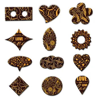 

20pcs Food Chocolate Transfer Paper, DIY Baking Presswork Cake Decoration Plug-in Edge Mould Biscuit Transfer Paper 21*31cm