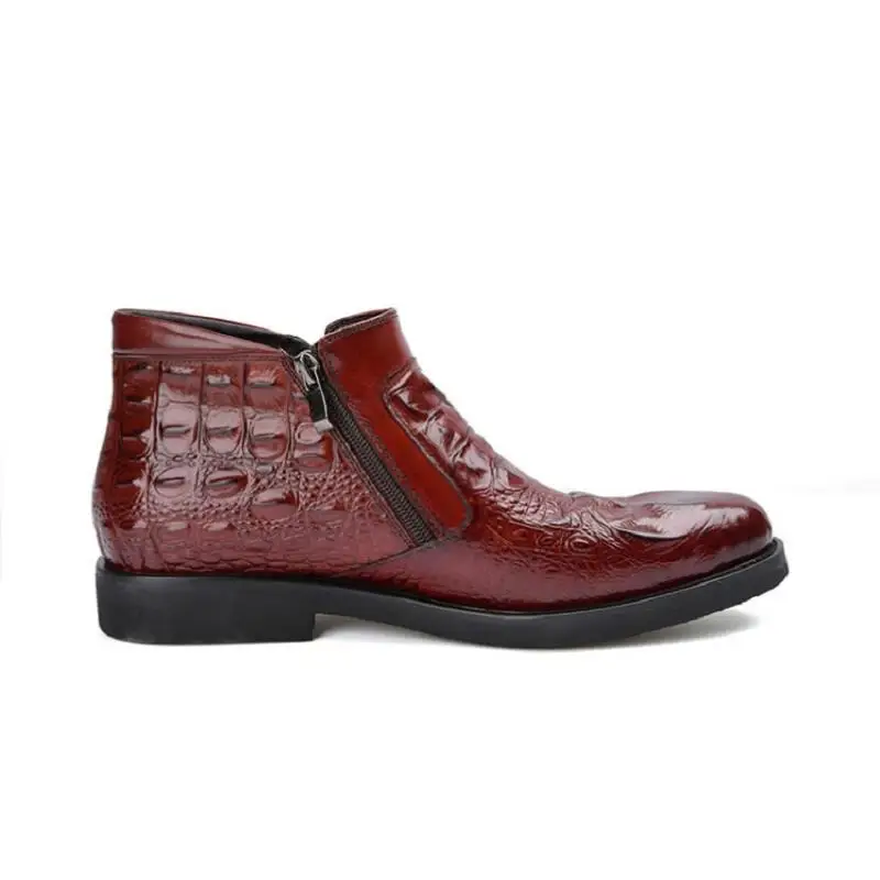 Botas Padrão Ao Homens Tornozelo Black Livre Inverno Couro Moda Masculina Saco De Heinrich Crocodilo Vinho 2018 vermelho Dos Ar Sapatos Chuteira Chelsea PgwYnAxqt