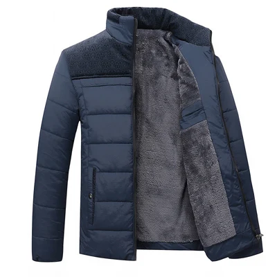DIMUSI зимняя куртка мужская флисовая Толстая Теплая Куртка парка Мужская стеганая зимняя куртка модная облегающая верхняя одежда Coast одежда 4XL, TA029 - Цвет: Blue