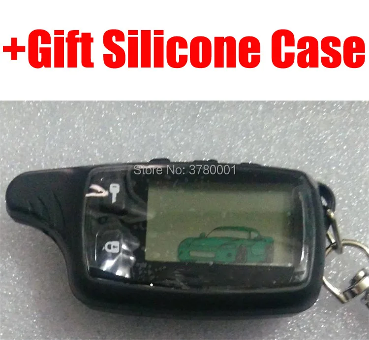 

TW 9010 LCD Remote Control Keychain +Gift Silicone Case for Russian Tomahawk TW9010 2 way car alarm Tomahawk TW-9010 Key Fob