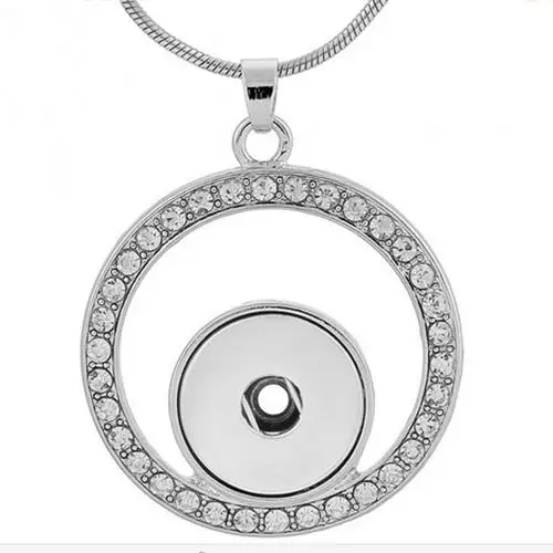 

NC001 OEM, ODM crystal round snap button jewelry newest pendant Necklace (fit 18mm snaps)