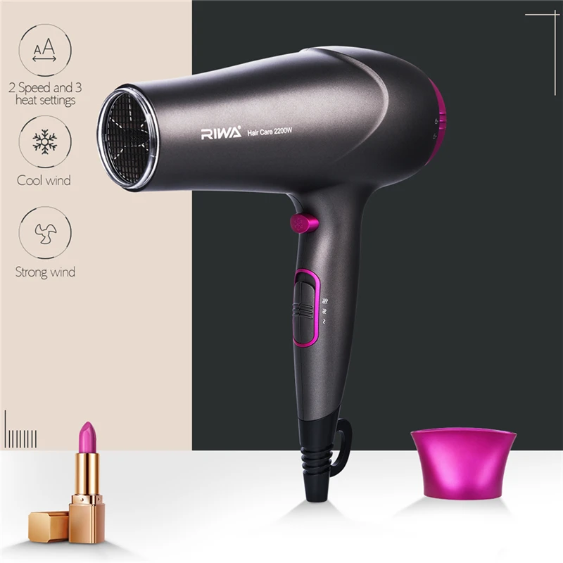 

2200W Professional Powerful Hair Dryers Blower Ionic Blow Dryer Low Noise Electric Hairdryer For Hair Styling Salon Barber Tools