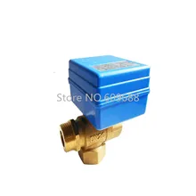 DN15 DN20 CR01 CR02 CR03 CR04 CR05 латунь 3-ходовой Электрический шаровой клапан 12V 24V 220V моторизованный шаровой клапан