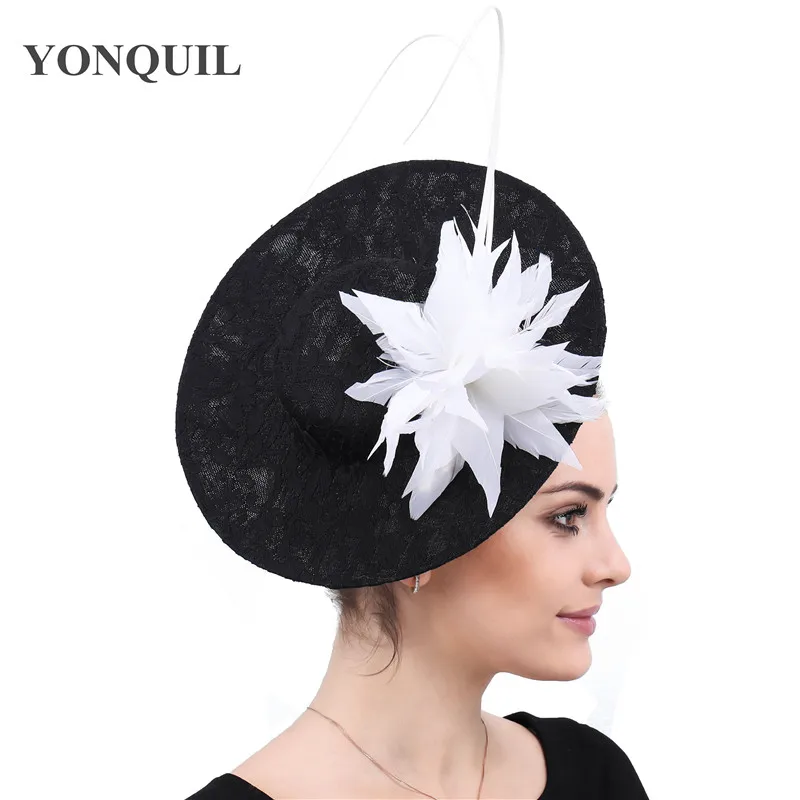

Ladies Feather Fascinator Flower Decorative Women Fedora Derby Church Hat Cap Wedding Cocktail Bridal Hair Accessories SYF549