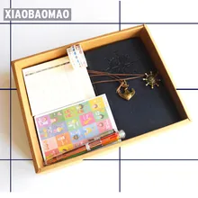 Ретро подарочный набор канцелярских принадлежностей! Ручка Дневник Журнал Винтаж ручной работы подарок путешествия с внутри/ручка/Стикеры/Клейкие ленты