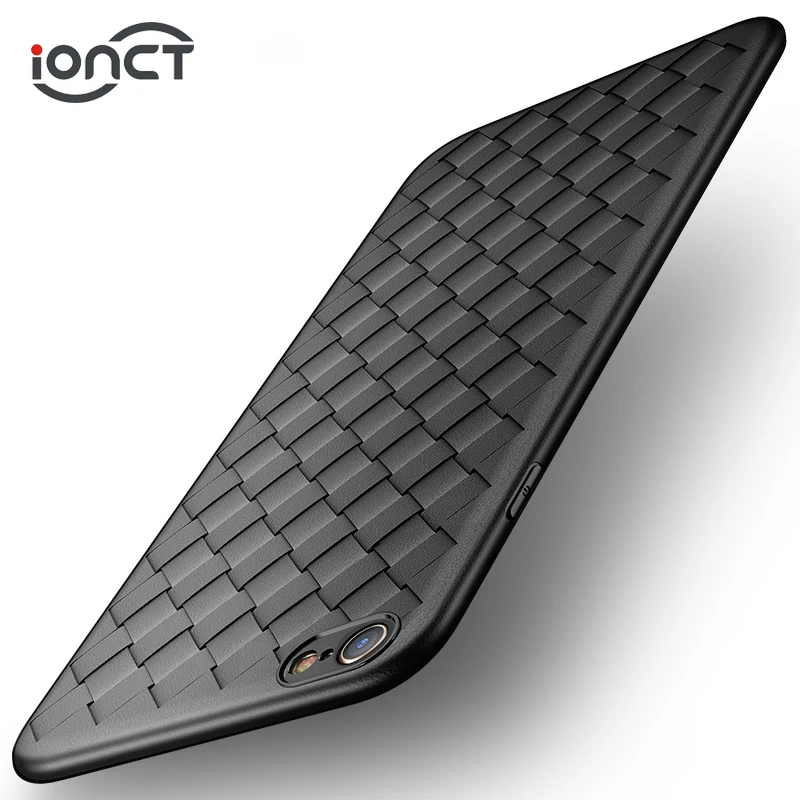 iONCT Luxury Weave breathable Soft Silicon case For iphone 6 case iphone 7 case Full cover For iphone 6s 8 plus X Phone Case