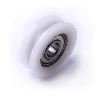 

5pcs Round Groove Nylon Pulley U Groove Track Roller Bearing 5x24x7mm