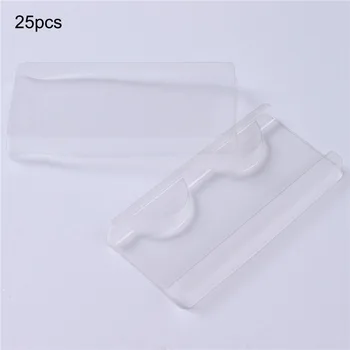 

25pcs False Eyelash Packing Box Clear Lid Tray Eyelashes Storage Transparent Empty Lash Case Makeup Storage Organizer for travel