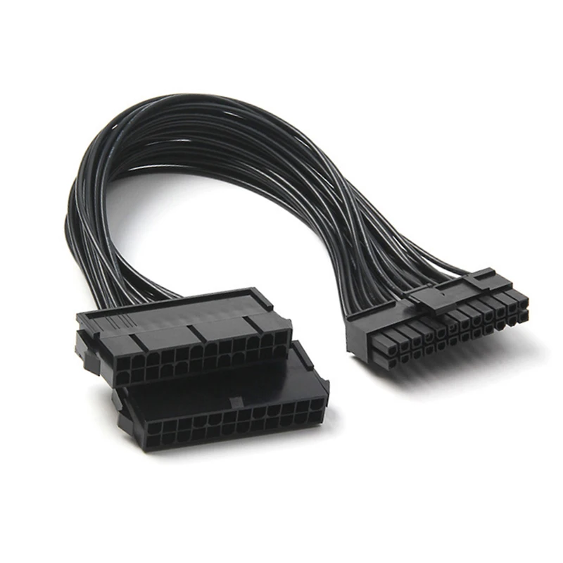 Dual PSU Power Supply 24Pin ATX Motherboard Mainboard Adapter 24PIN Connector Cable Mining Extension Cable