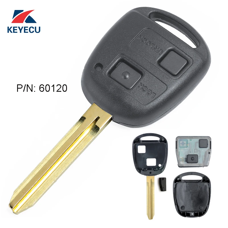 

KEYECU Replacement Remote Key Fob 2Button 304MHz 4D67 Chip for Toyota Prado 120 2002-2004 P/N: 60120