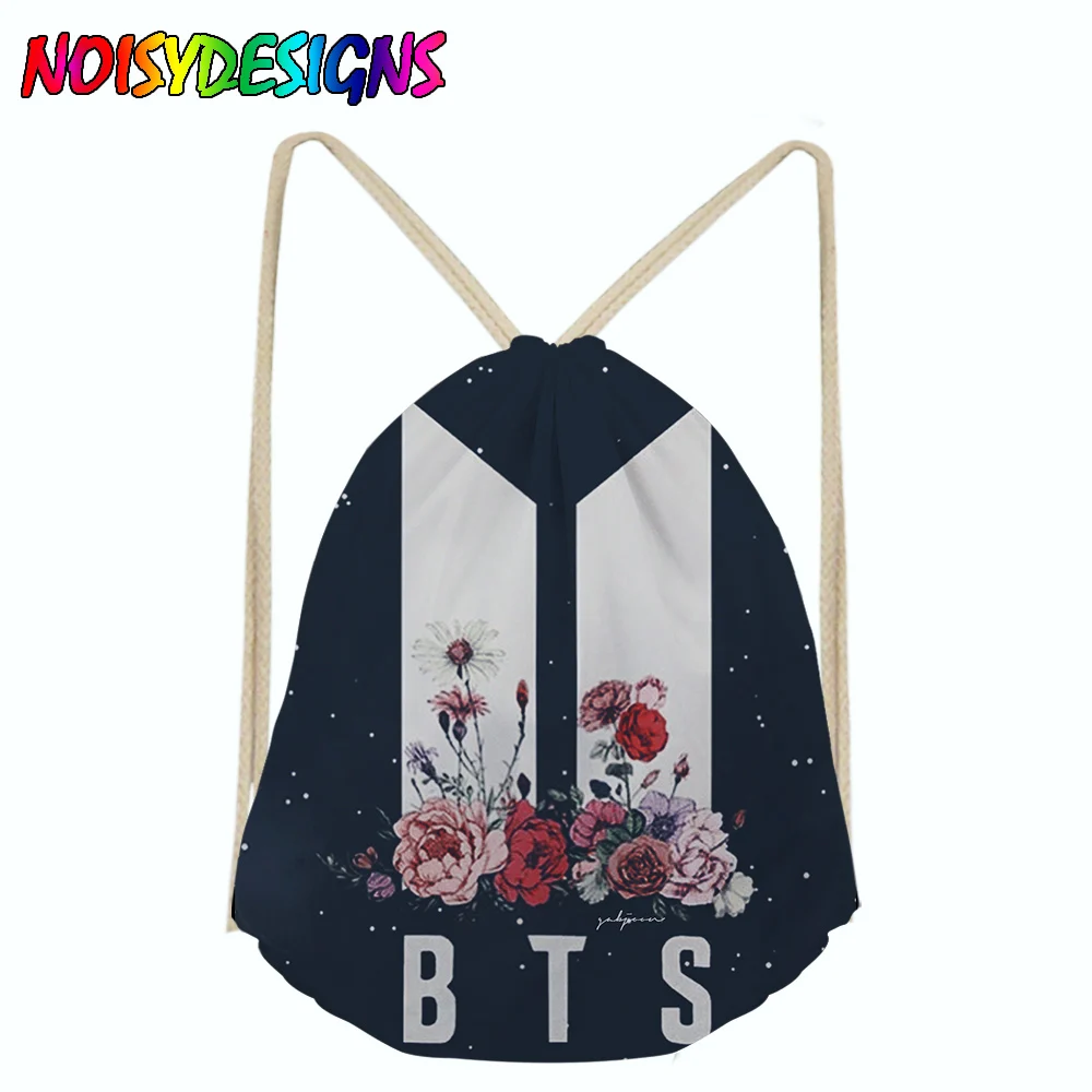 БЦ Логотип Рюкзак Мешки Drawstring Bangtan мальчики девочки студент школьный Mochila сумка вентиляторы коллекций Перевозка груза падения