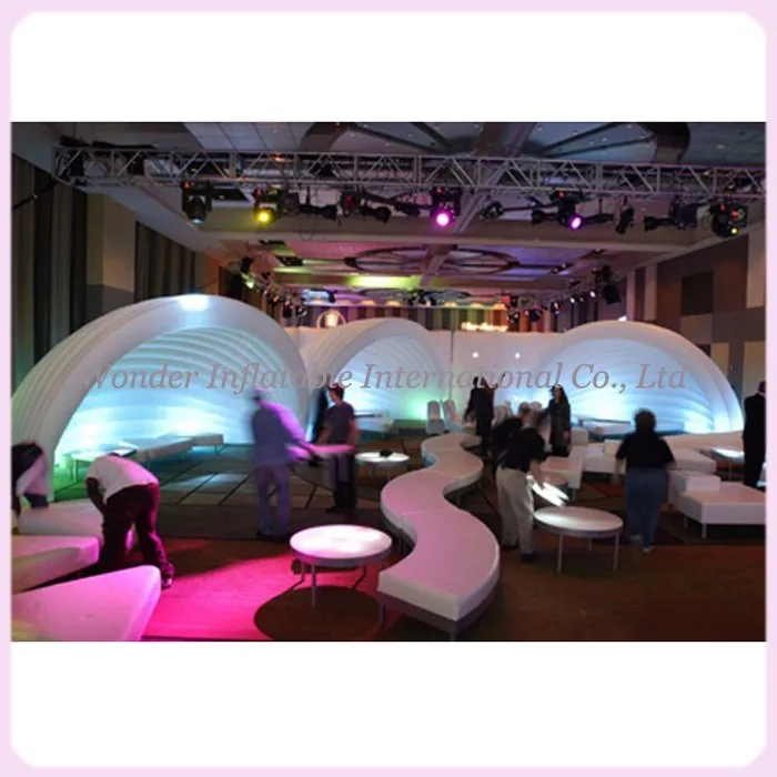 

7m white inflatable shell tent portable air inflatable half dome tent with RGB led lighting giant inflatable tent for wedding