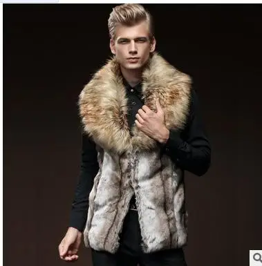 2019 S/5Xl Men'S Sautumn And Winter Faux Rex Rabbit Fur