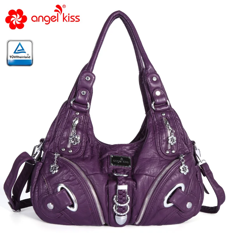 

Angel Kiss Casual Women Handbags Roomy Multiple Pockets Street PU Leather Shoulder Bag Fashion for Ladies AK11282