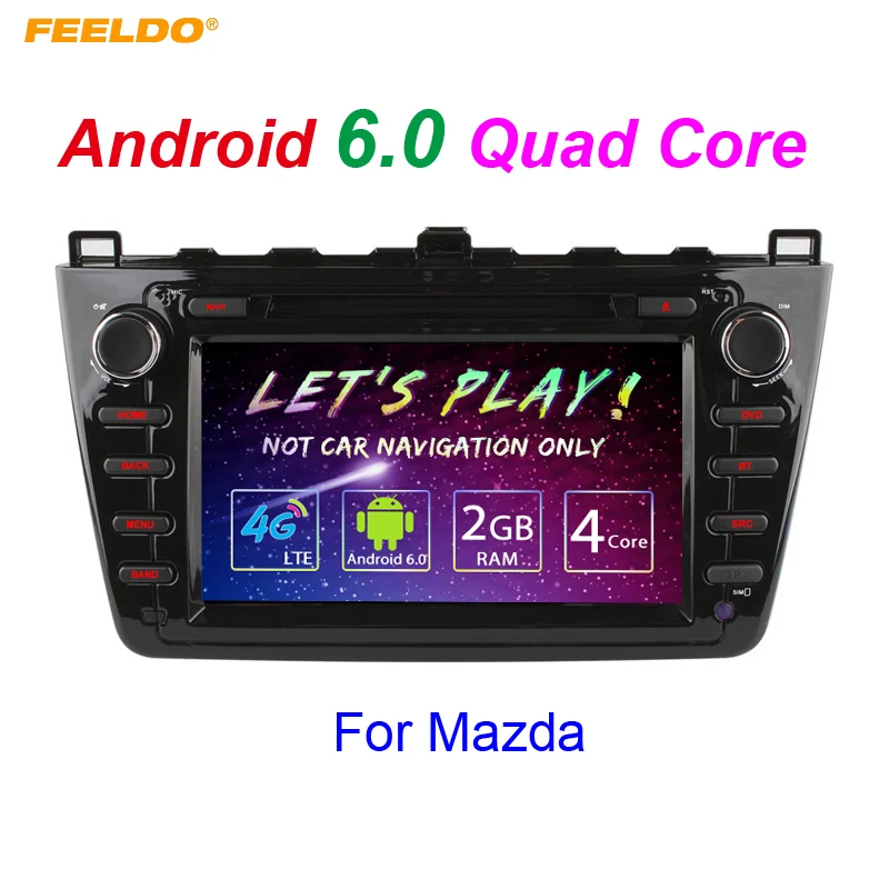

FEELDO 8" Android 6.0 (64bit) DDR3 2G/16G/4G LTE Car DVD GPS Radio Head Unit For Mazda 6 (GJ 2008~2012)