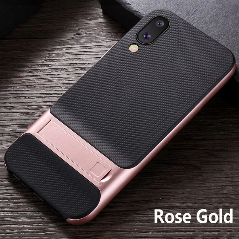 Rose Gold Подставка держатель чехол для samsung M10 M20 M30 Чехол Мягкий ТПУ жесткий защитный чехол ультра тонкий противоударный чехол для samsung A10 A30 A50 Fundas - Цвет: Rose Gold