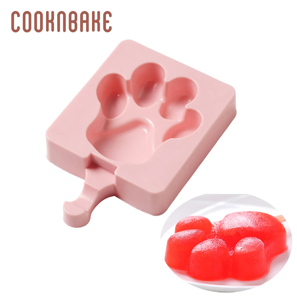 COOKNBAKE силиконовая форма для мороженого сердце силиконовый кубик для Льда Морозильник инструмент для мороженого лапа форма для украшения тортов с палкой