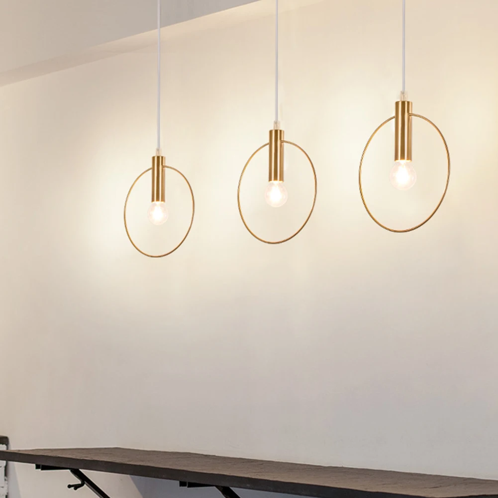 E14 Pendant Light Cafe Balcony Modern Kitchen Hotel Hanging Dining Room Hall Bar Easy Install Single Ring Home Decoration | Лампы и