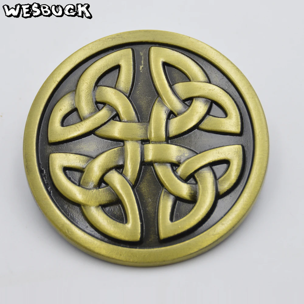 

WesBuck Brand Fashion Belt Buckles for Men Women Cool Round Belt Head