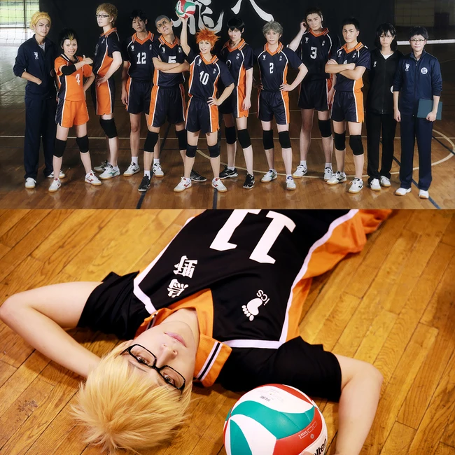 Haikyuu Cosplay Костюм Аниме Karasuno старшая школа клуб Hinata Shyouyou Футболка спортивная